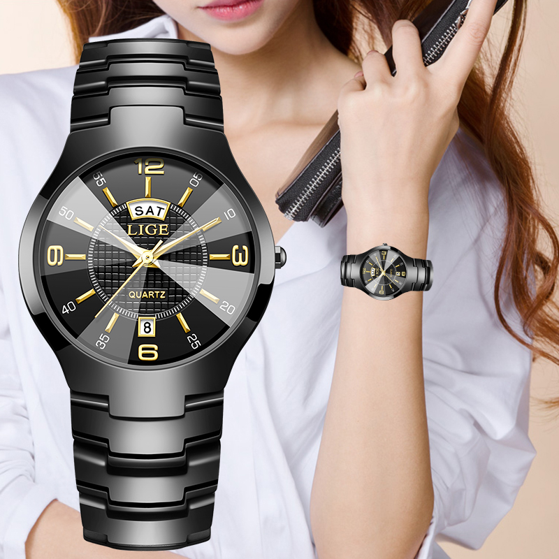 Women'S Fashion Quartz Watch - Elegancki zegarek damski LIGE, luksusowy ceramiczny