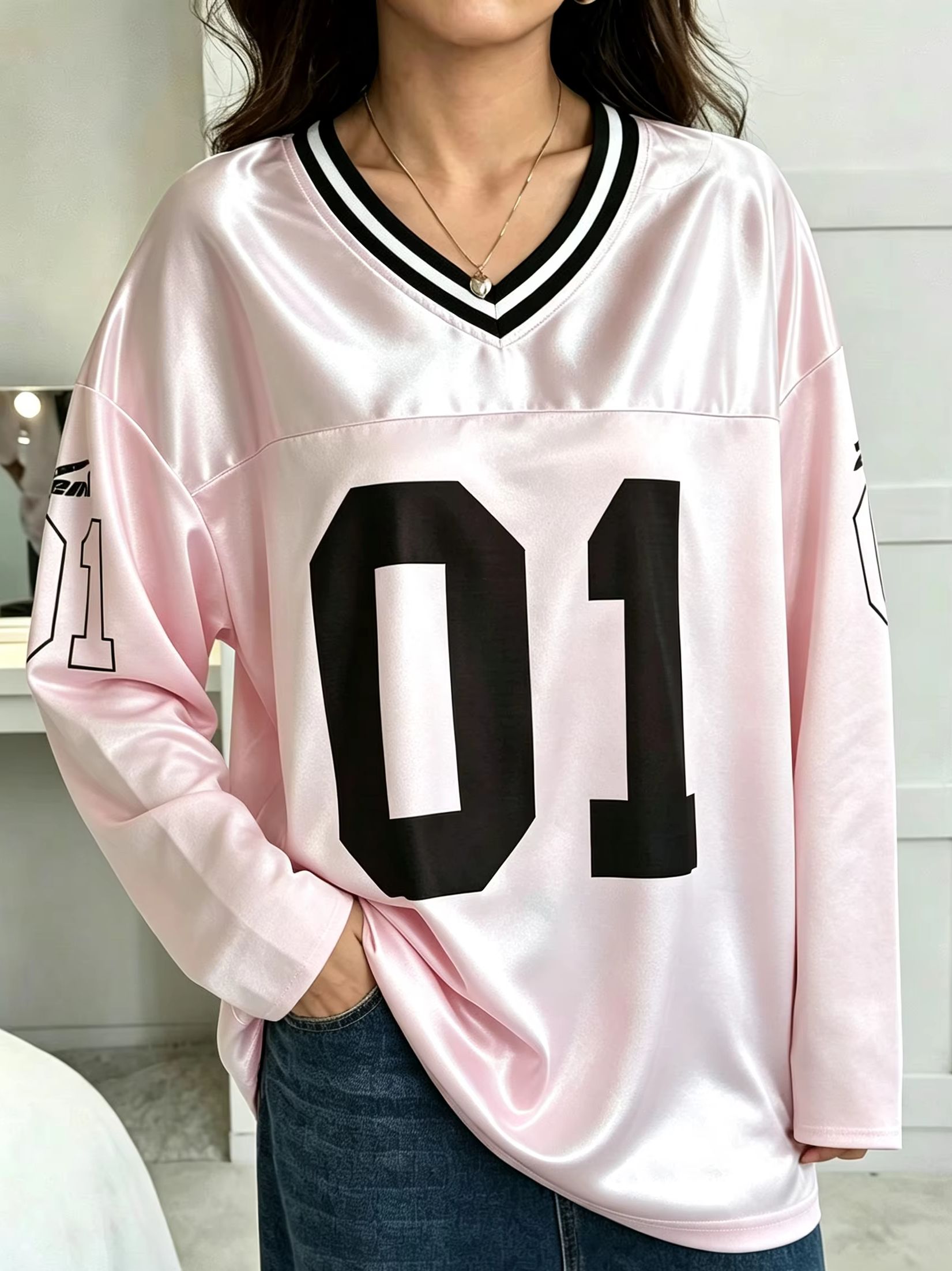 Trend Women Fashion - Męska Damska Koszulka z Długim Rękawem