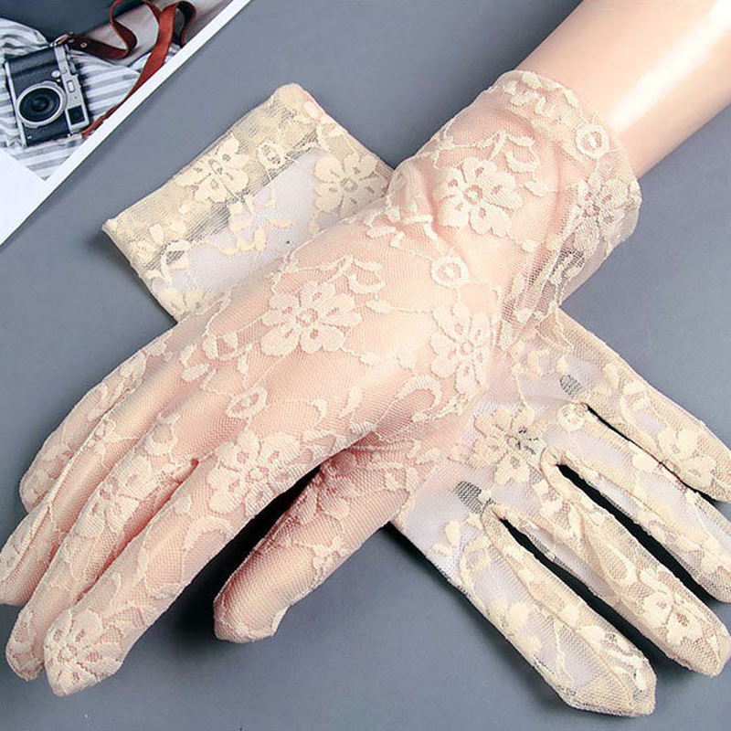 Women'S Fashion Gloves - Rękawiczki damskie Letnie krótkie koronkowe Oddychające