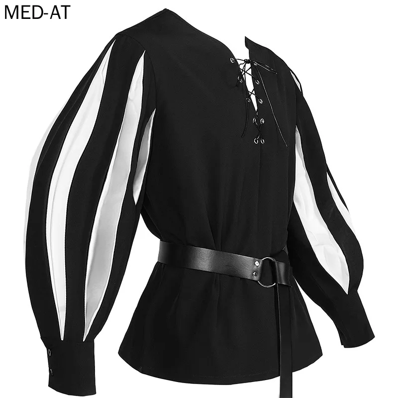 Belted Shirt Dress - Męska Średniowieczna Tunika Cosplay na Halloween