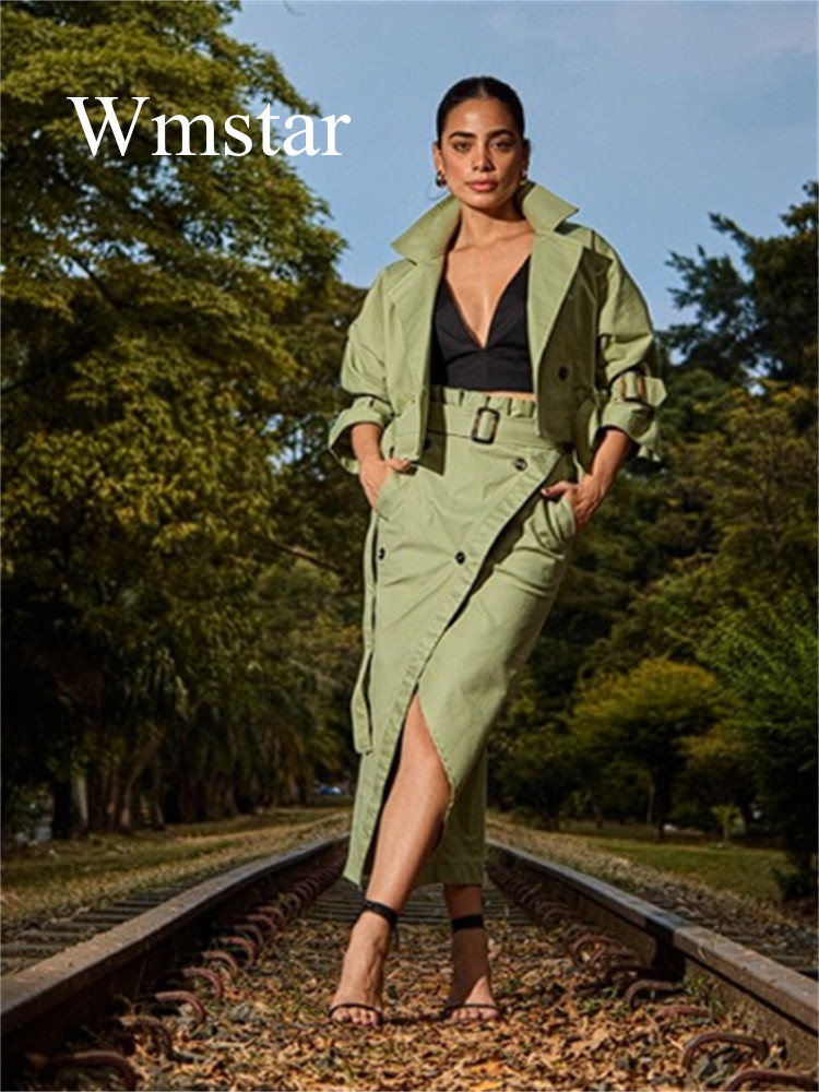 Belted Shirt Dress - Wmstar 2-częściowe zestawy damskie nowe wszechstronne