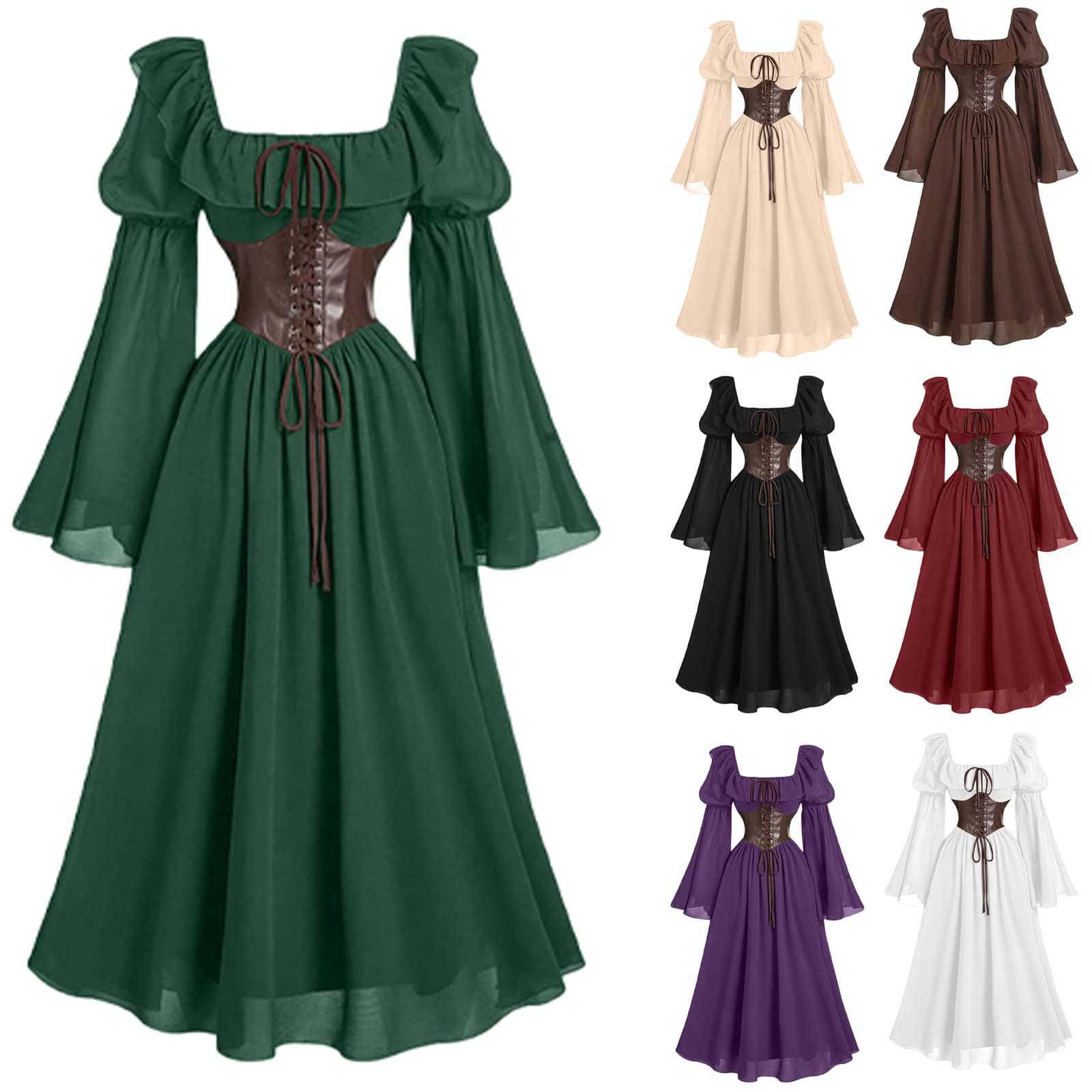 Sukienka damska z długim rękaw – Women'S Fashion Renaissance Period recenzja i cena